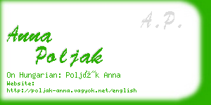 anna poljak business card